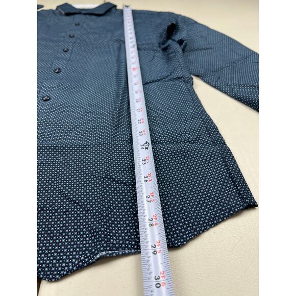 Esabel C Men's Small Navy Blue Casual Button Down Long Sleeve Dress Shirts Top - Picture 4 of 10